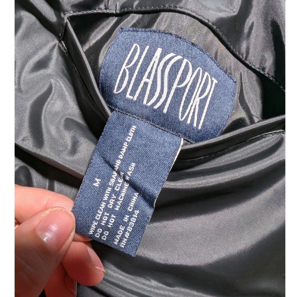 Vtg Y2K Blassport Brown Faux Fur Vinyl Lined Reversible Zip Up Vest Sz M - Picture 5 of 6